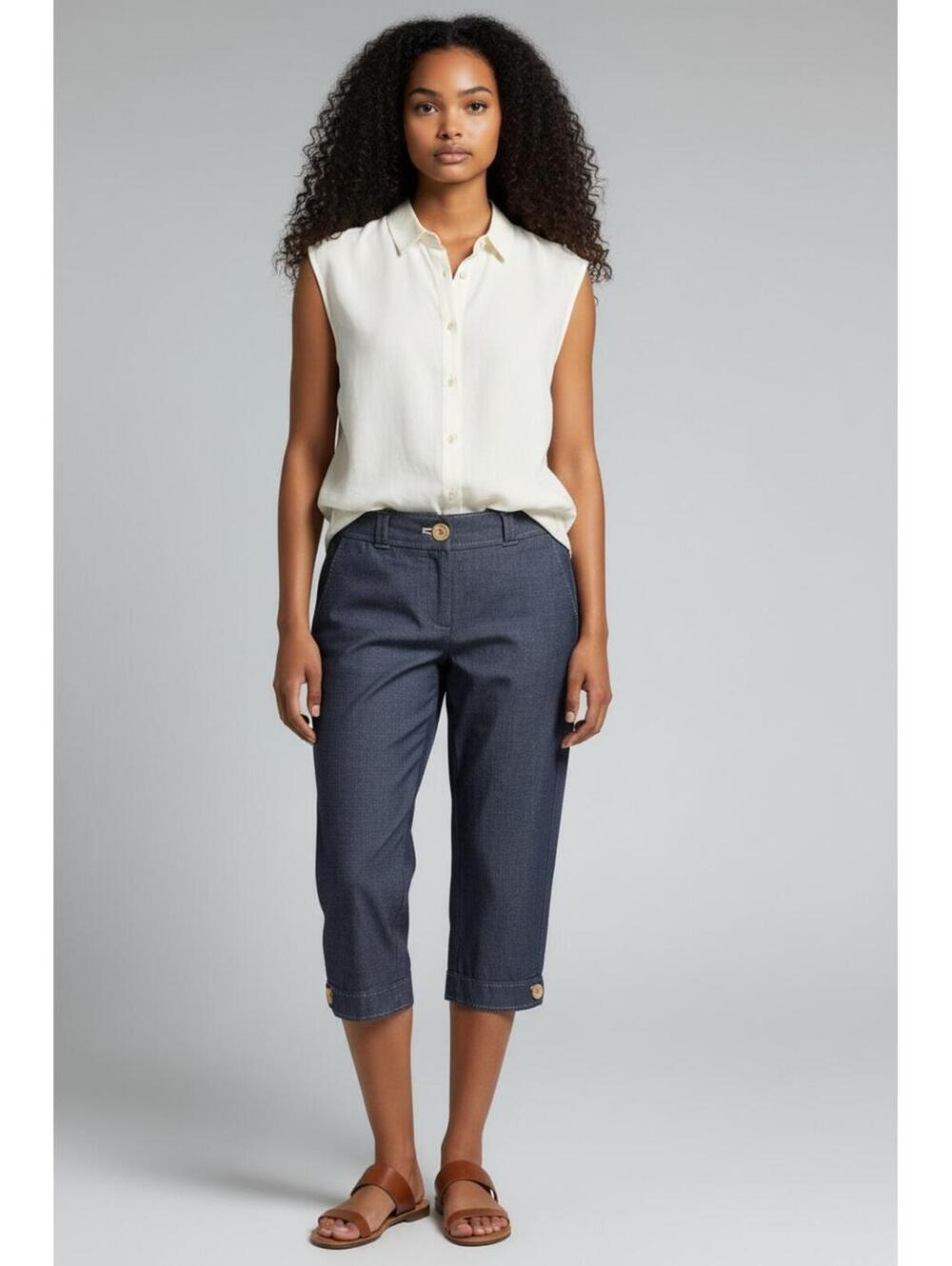 Ann Taylor LOFT “Ann Fit” Capri Cropped Denim-Look Pants, Size 6 (Approximately)